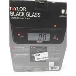 Taylor Digital 11lb Glass Top Food Scale Black