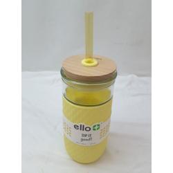 Ello Devon 18oz Glass Tumbler - Yellow