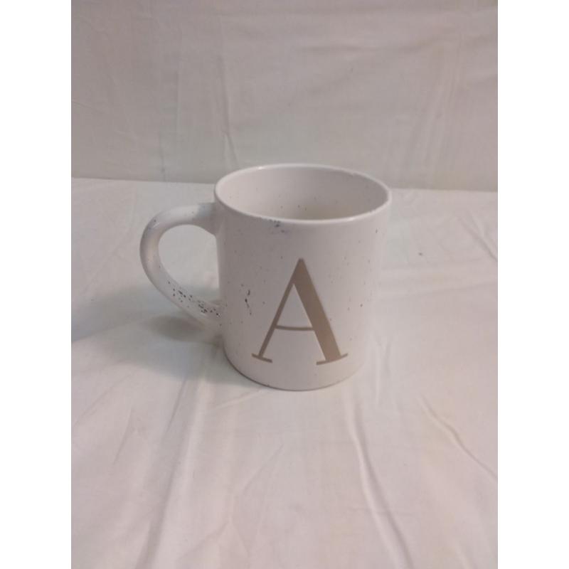 16oz Stoneware Monogram Mug A - Threshold