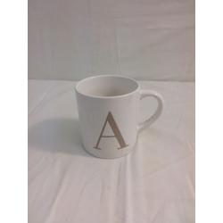 16oz Stoneware Monogram Mug A - Threshold