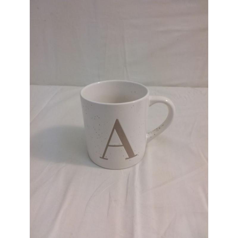 16oz Stoneware Monogram Mug A - Threshold