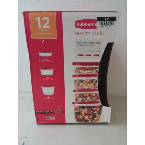 Rubbermaid Set of 12 Easy Find Vented Lids Food Storage Containers