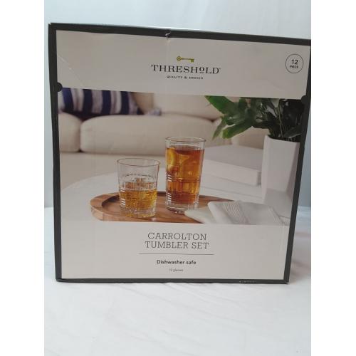 12 Piece Carrolton Tumbler Set - Threshold