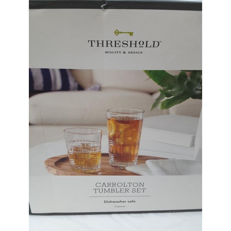 12 Piece Carrolton Tumbler Set - Threshold