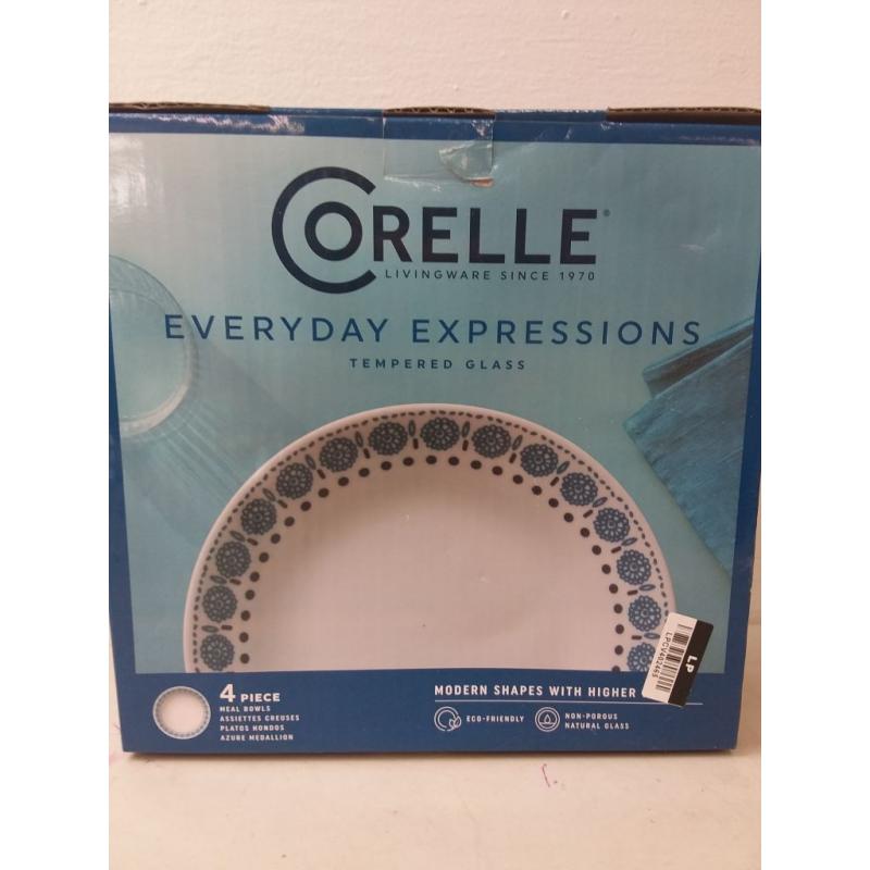 Corelle 23oz 4pk Glass Azure Everyday Meal Bowls