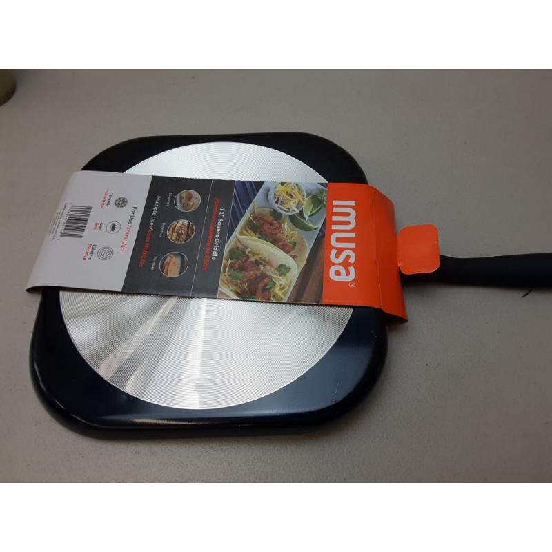 IMUSA 11 Ceramic Griddle with Soft Touch Handle Blue