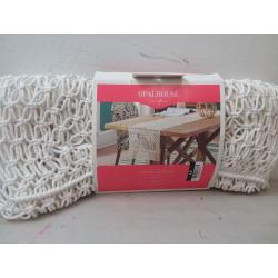 72 x 14 Cotton Macrame Runner White