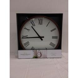 16 Wall Clock with Leather Strap Brown - Threshold™