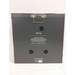 16 Wall Clock with Leather Strap Brown - Threshold™