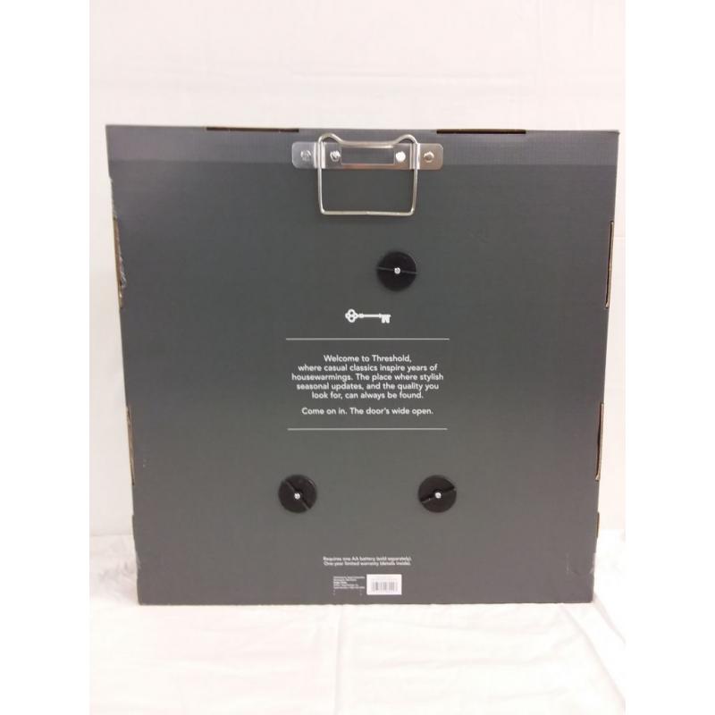 16 Wall Clock with Leather Strap Brown - Threshold™