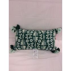 Palm Leaf Embroidered Lumbar Throw Pillow Green - Opalhouse