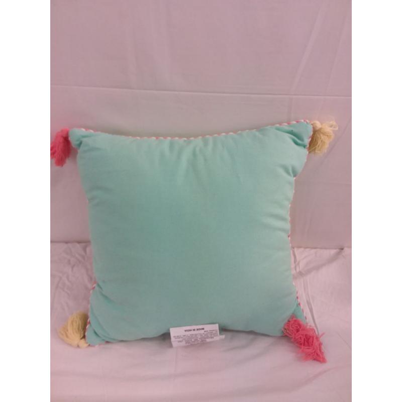 Spritz Turquoise Cotton Bunny Pillow