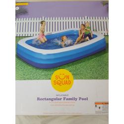 10' X 22 Deluxe Rectangular Family Inflatable Above Ground Pool - Sun Squad