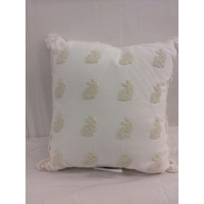 Beaded Bunny Square Throw Pillow Cream - Threshold