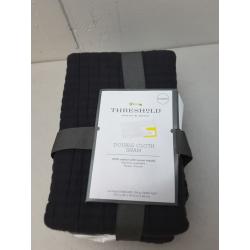 Standard Double Cloth Quilt Sham Black - Threshold