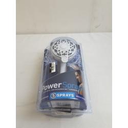 PowerSpray Hand Held Shower Head 5-mode White- Waterpik