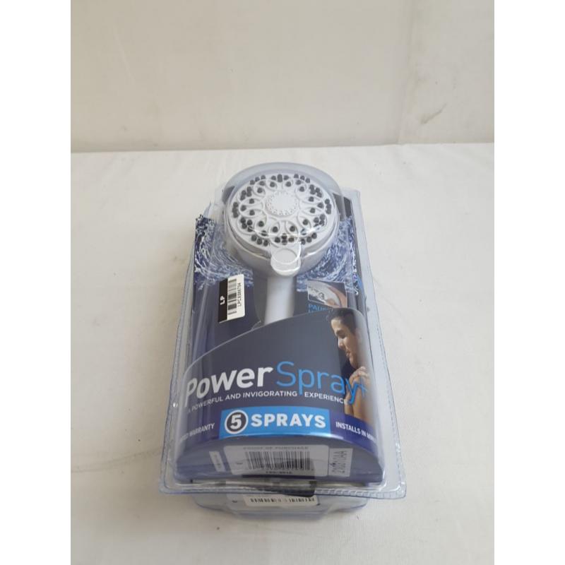 PowerSpray Hand Held Shower Head 5-mode White- Waterpik