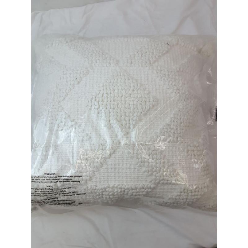 Woven Textured Square Throw Pillow Cream - Opalhouse designed with Jungalow