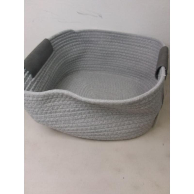 13 Half Coiled Rope Basket Gray - Brightroom™