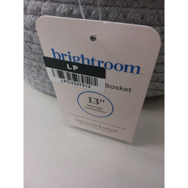 13 Half Coiled Rope Basket Gray - Brightroom™