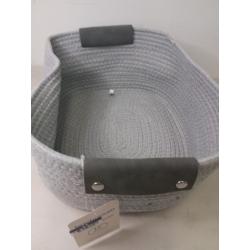 13 Half Coiled Rope Basket Gray - Brightroom™