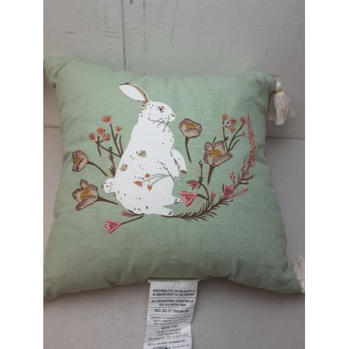 Bunny Square Throw Pillow Green - Threshold