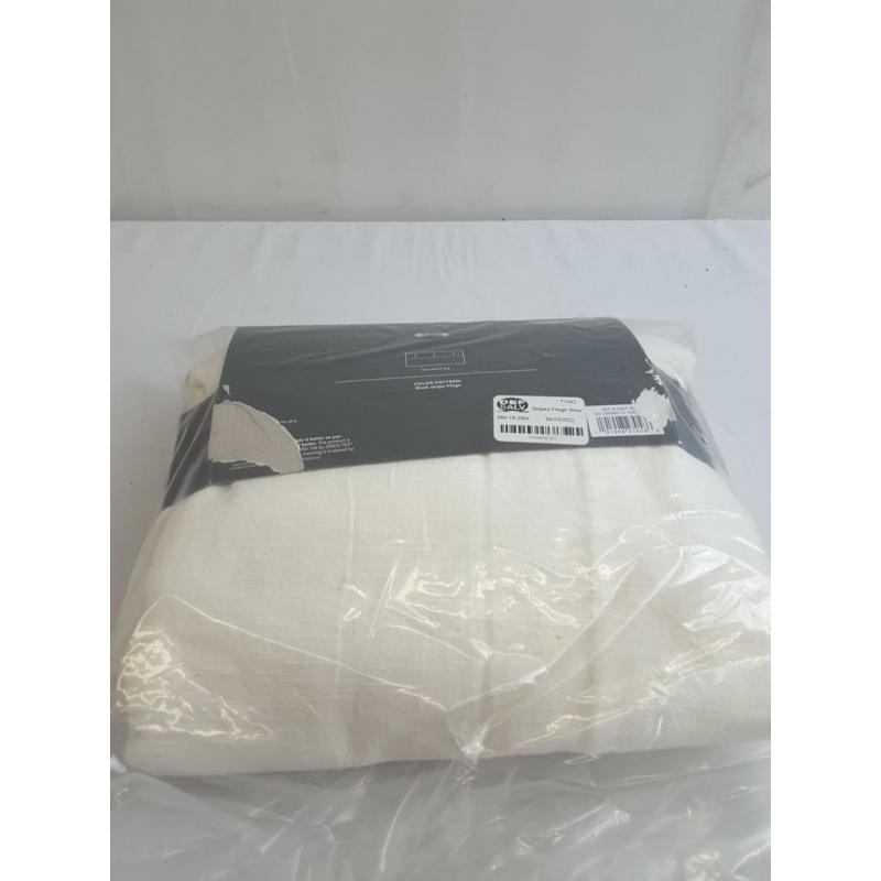 Striped Fringe Shower Curtain Off-White - Threshold