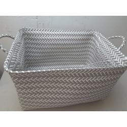 Large Woven Rectangular Storage Basket Gray/white - Brightroom