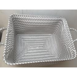 Large Woven Rectangular Storage Basket Gray/white - Brightroom