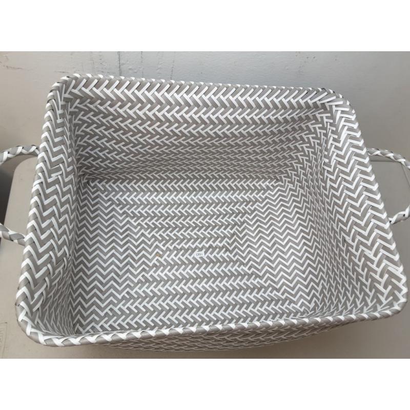 Large Woven Rectangular Storage Basket Gray/white - Brightroom