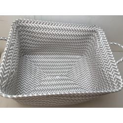 Large Woven Rectangular Storage Basket Gray/white - Brightroom