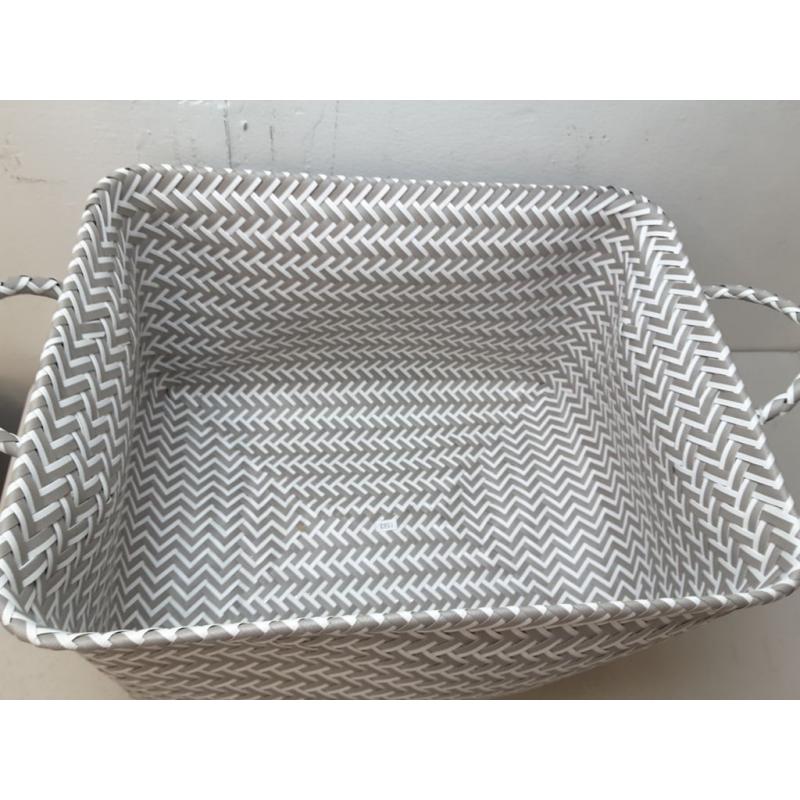 Large Woven Rectangular Storage Basket Gray/white - Brightroom