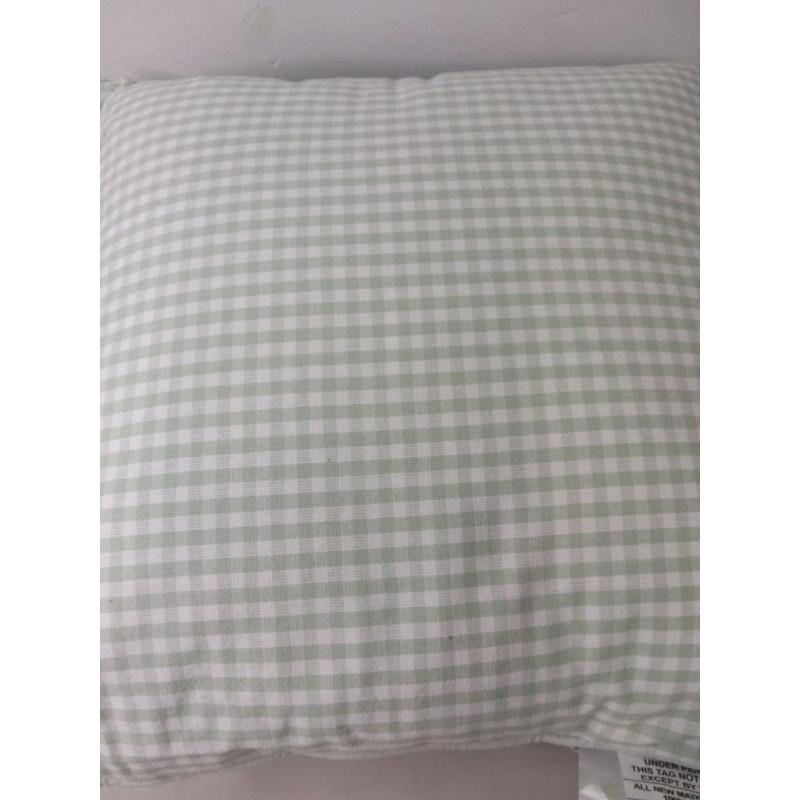 Gingham Square Throw Pillow Green/Cream - Threshold