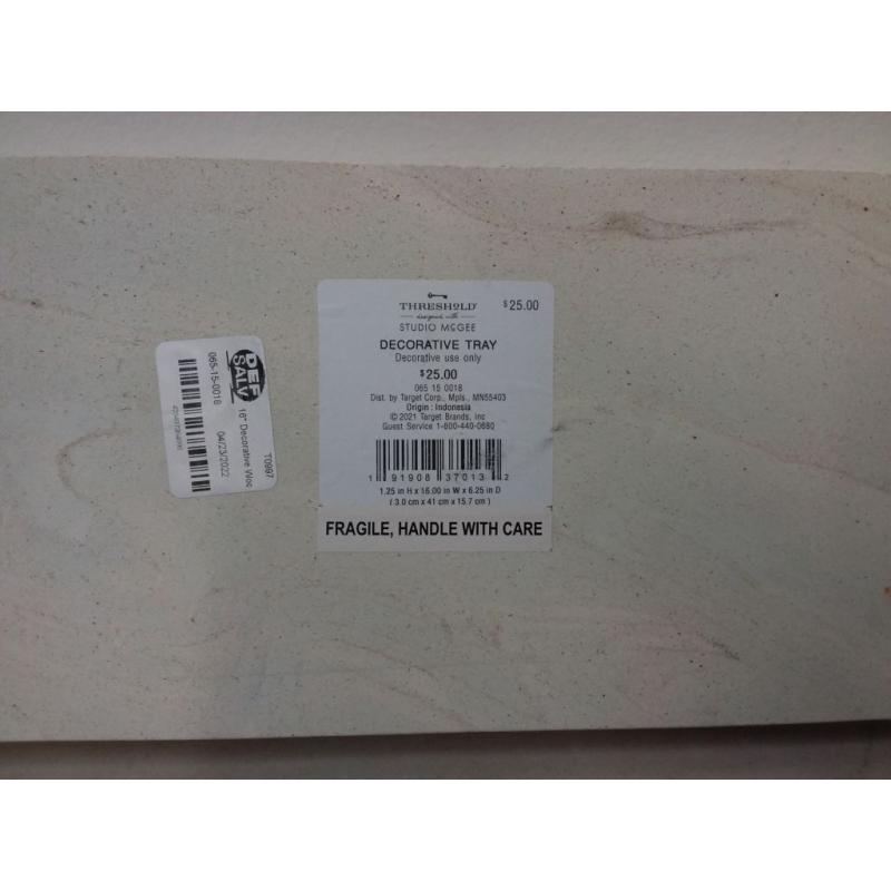 16 Decorative Wood Stone Tray Natural - Threshold™ designed with Studio McGee