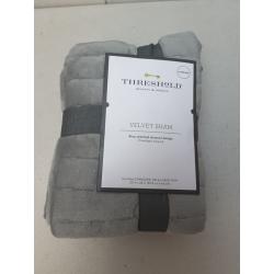 Standard Velvet Solid Quilt Sham Gray - Threshold