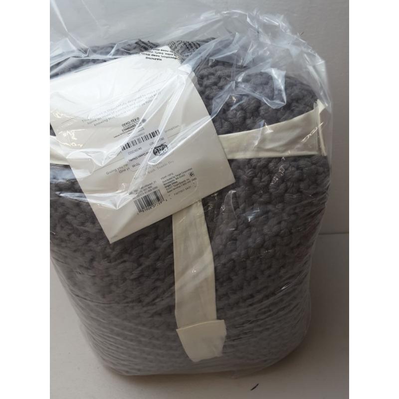 Full/Queen Chunky Knit Bed Blanket Dark Gray - Casaluna