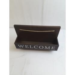 15 x 10 Wood Welcome Mail Station Walnut - Threshold