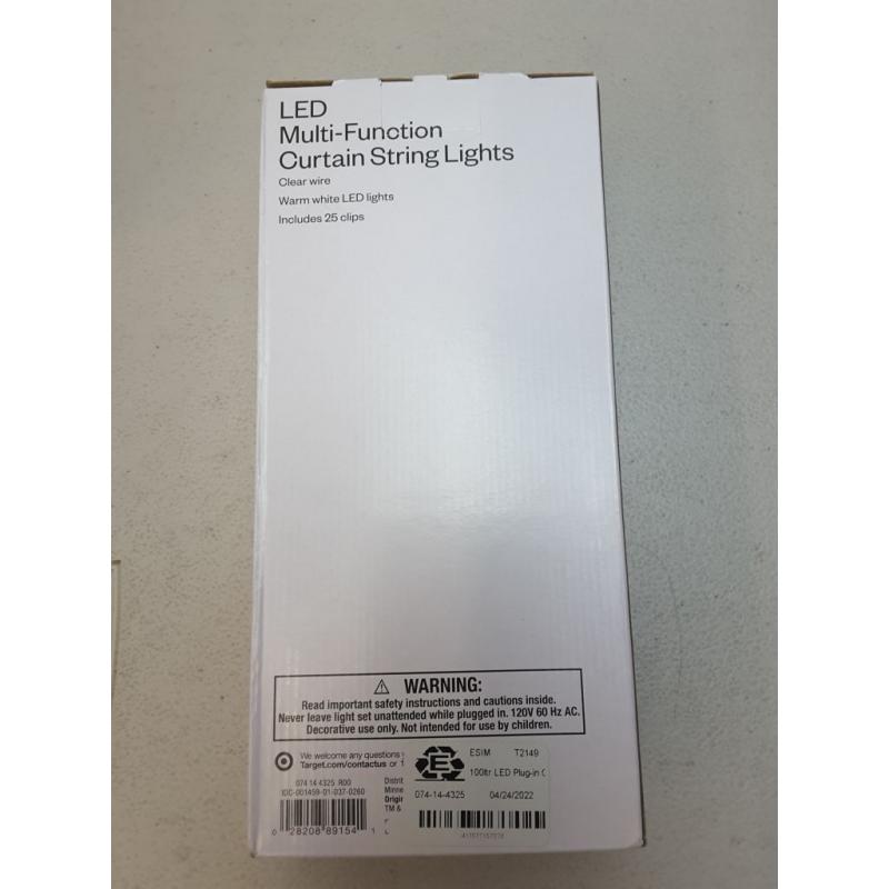 100ltr LED Plug-in Curtain String Lights with Clips - Room Essentials