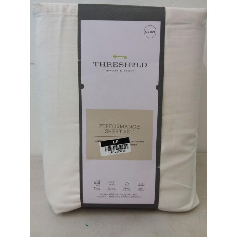 Queen 400 Thread Count Solid Performance Sheet Set Sour Cream