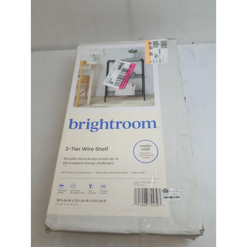 3 Tier Wire Shelving Black - Brightroom