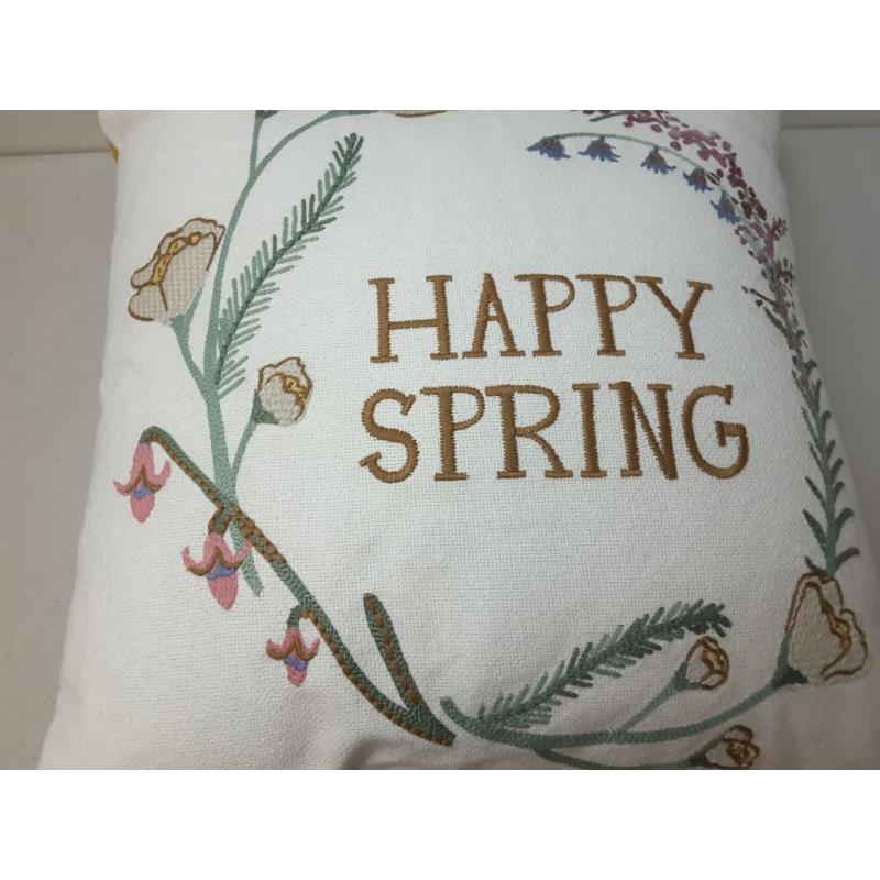 THRESHOLD Embroidered Happy Spring Throw Toss Pillow