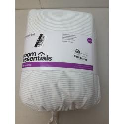 Queen Striped Microfiber Sheet Set Gray - Room Essentials