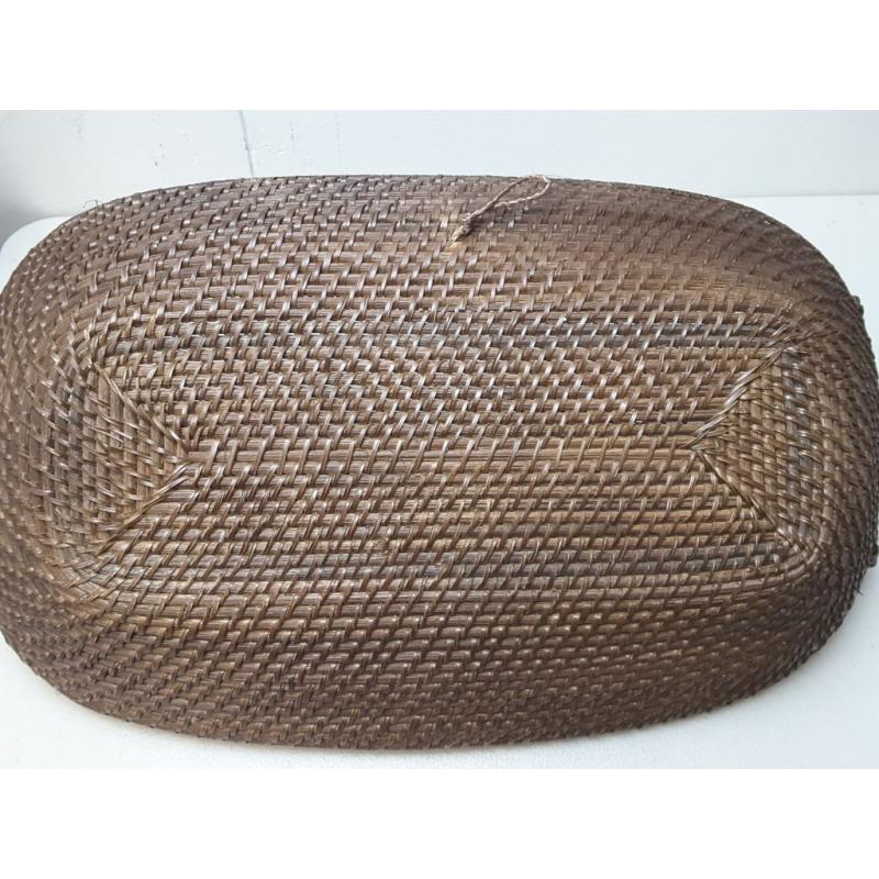 Dark Rattan Decor Tray with Handles Brown - Hearth & Hand with Magnolia