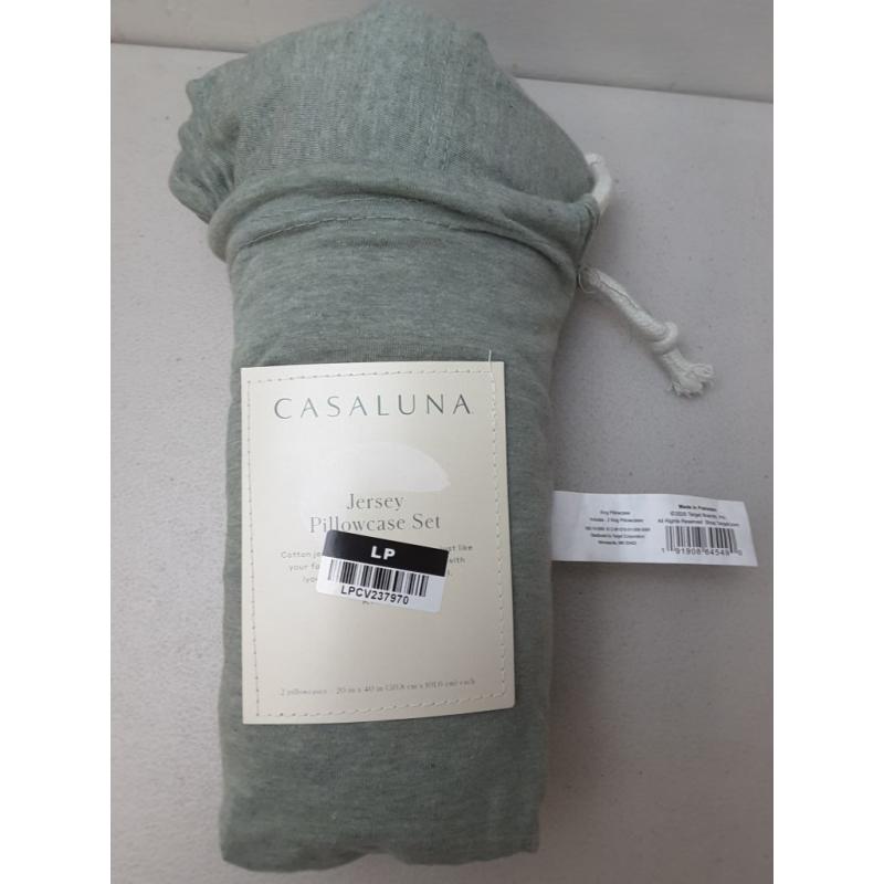 King Jersey Solid Pillowcase Set Sage Green - Casaluna