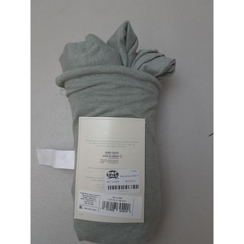 King Jersey Solid Pillowcase Set Sage Green - Casaluna