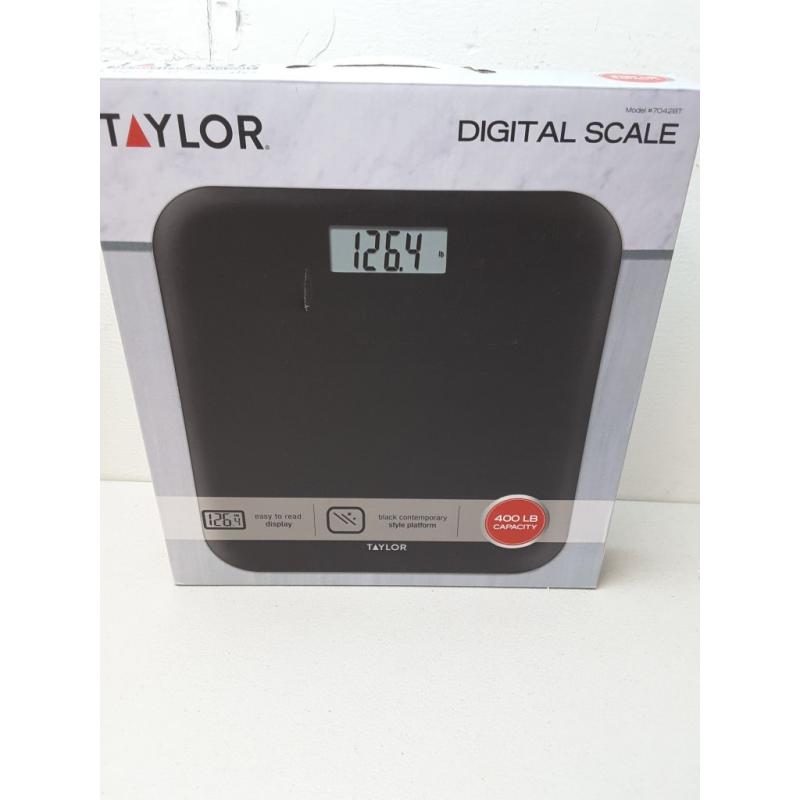 Digital Lightweight Bathroom Scale Black - Taylor