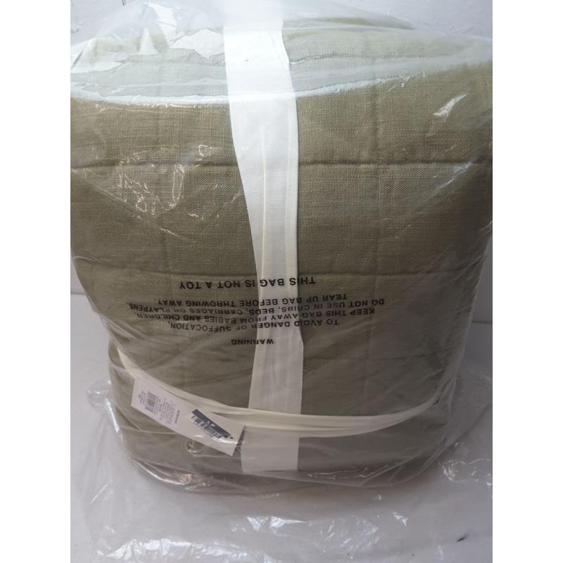 King Plus Heavyweight Linen Blend Quilt Moss Green - Casaluna