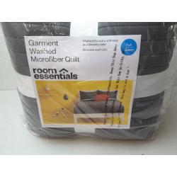 Full/Queen Garment Washed Microfiber Quilt Charcoal - Room Essentials