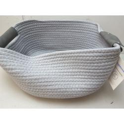 13 Half Coiled Rope Basket Gray - Brightroom