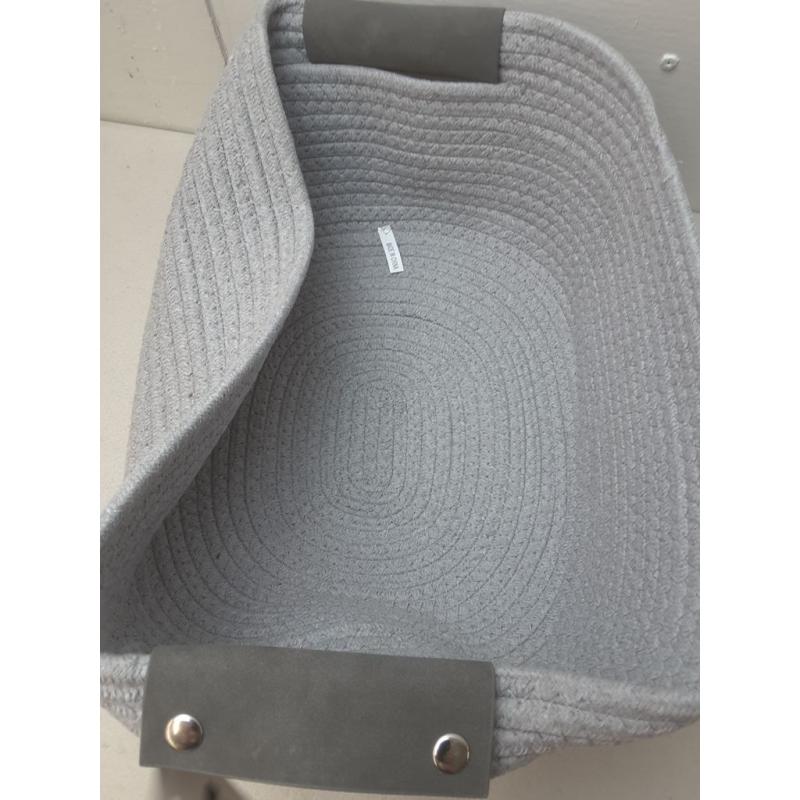 13 Half Coiled Rope Basket Gray - Brightroom